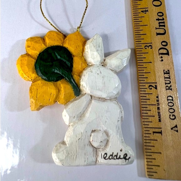 Eddie Walker Bunny with Sunflower Christmas Ornament - Picture 2 of 3